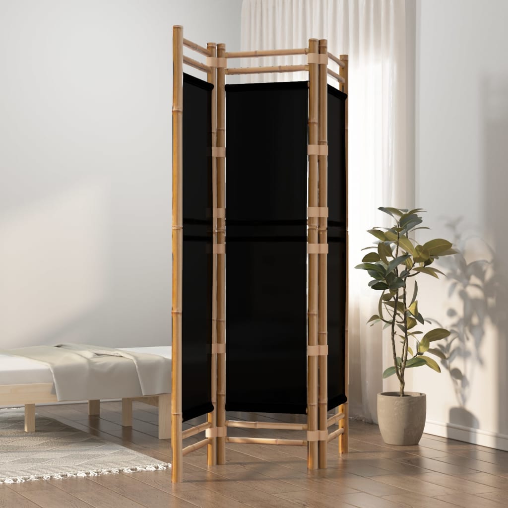 3-panels rumdeler 120 cm foldbar bambus og kanvas – Bolig