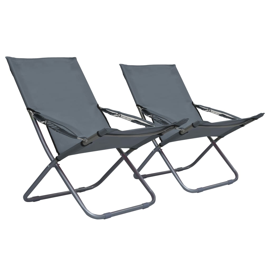 foldbare strandstole stk. grå – Bolig