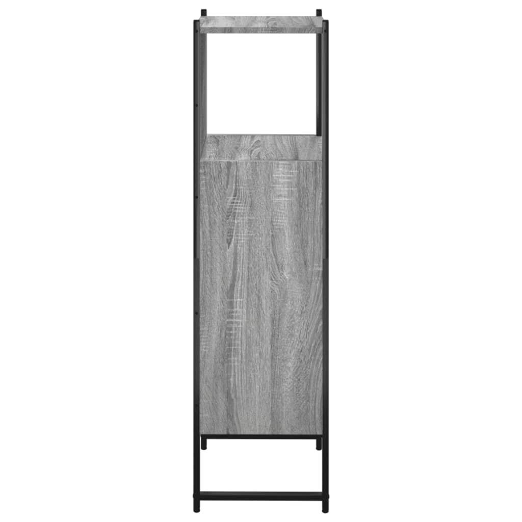 badeværelsesskab 33x33x120,5 cm konstrueret træ grå sonoma-eg