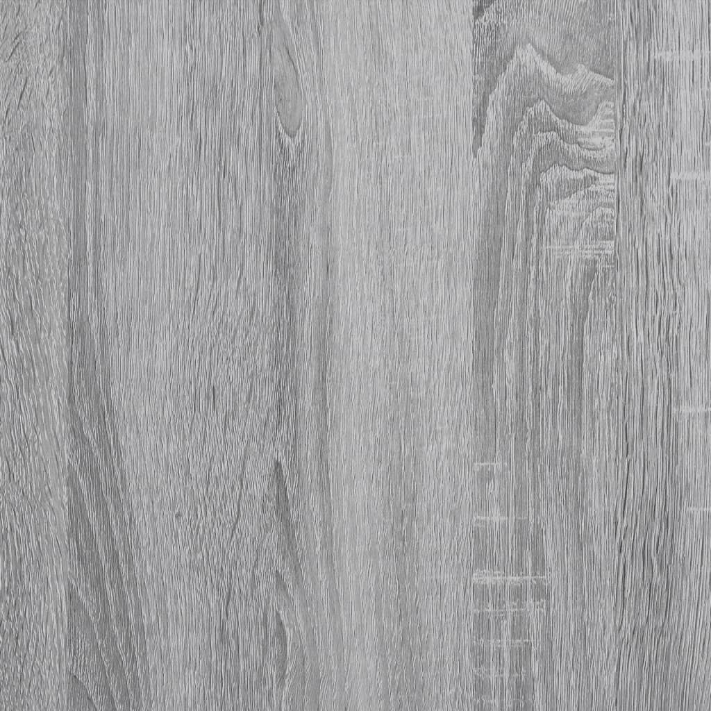 sofabord 100x50x50 cm konstrueret træ og metal grå sonoma-eg