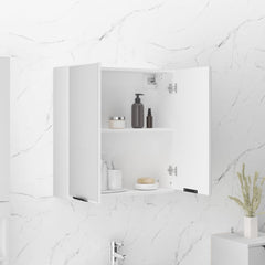 badeværelsesskab med spejl 64x20x67 cm hvid