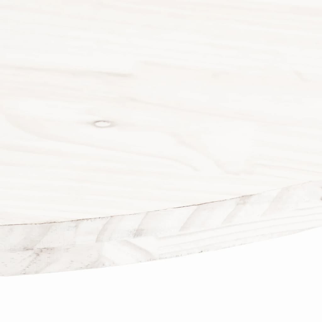 bordplade 90x45x2,5 cm oval massivt fyrretræ hvid