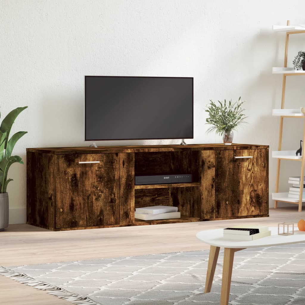 tv-bord 120x34x37 cm konstrueret træ røget egetræsfarve