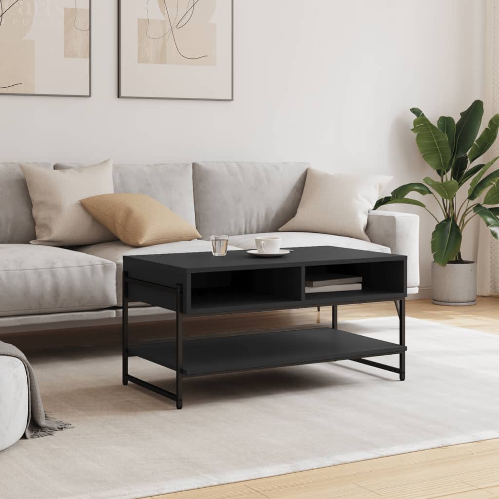 sofabord 90x50x45 cm konstrueret træ sort
