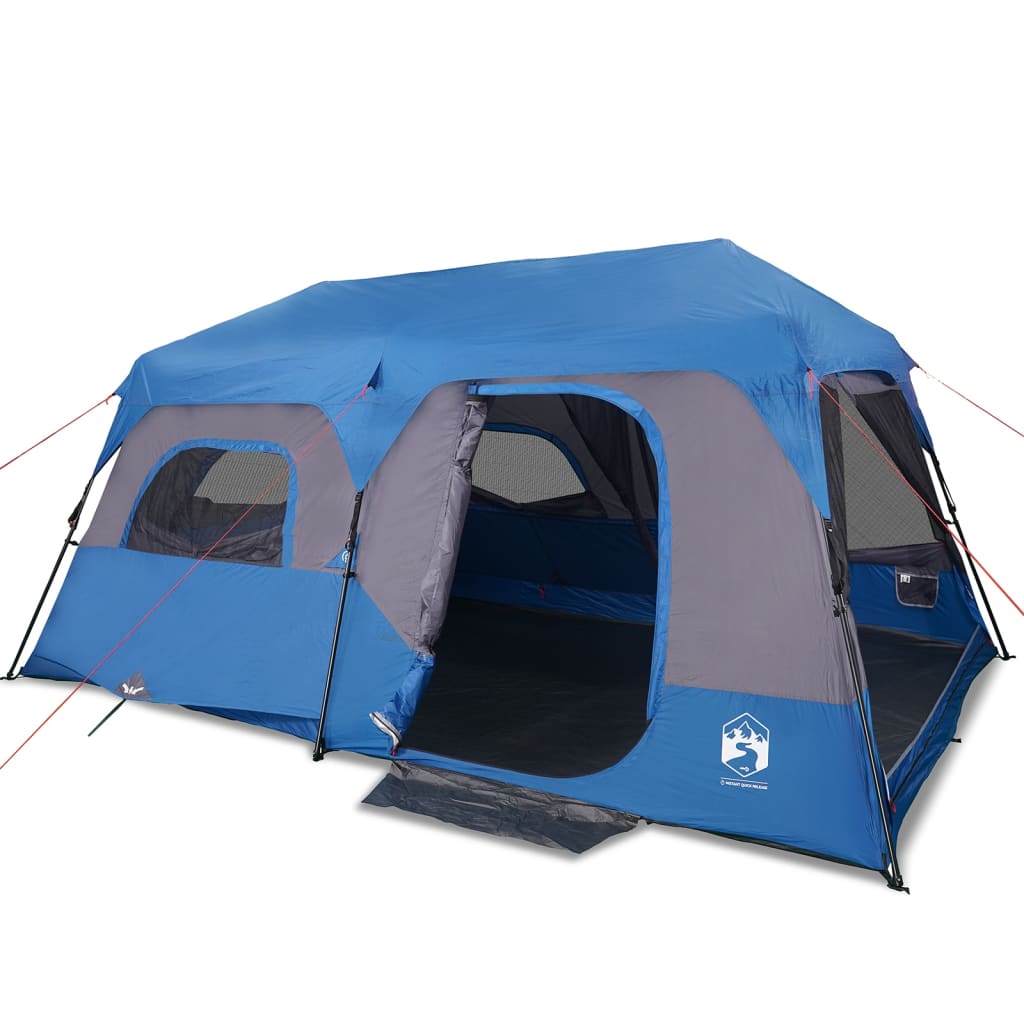 9-personers campingtelt vandtæt mørklægningsstof blå