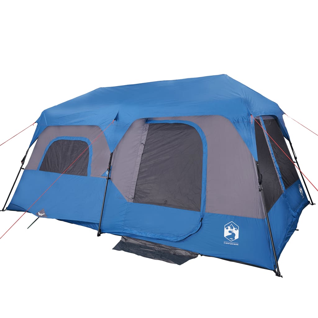 9-personers campingtelt vandtæt mørklægningsstof blå