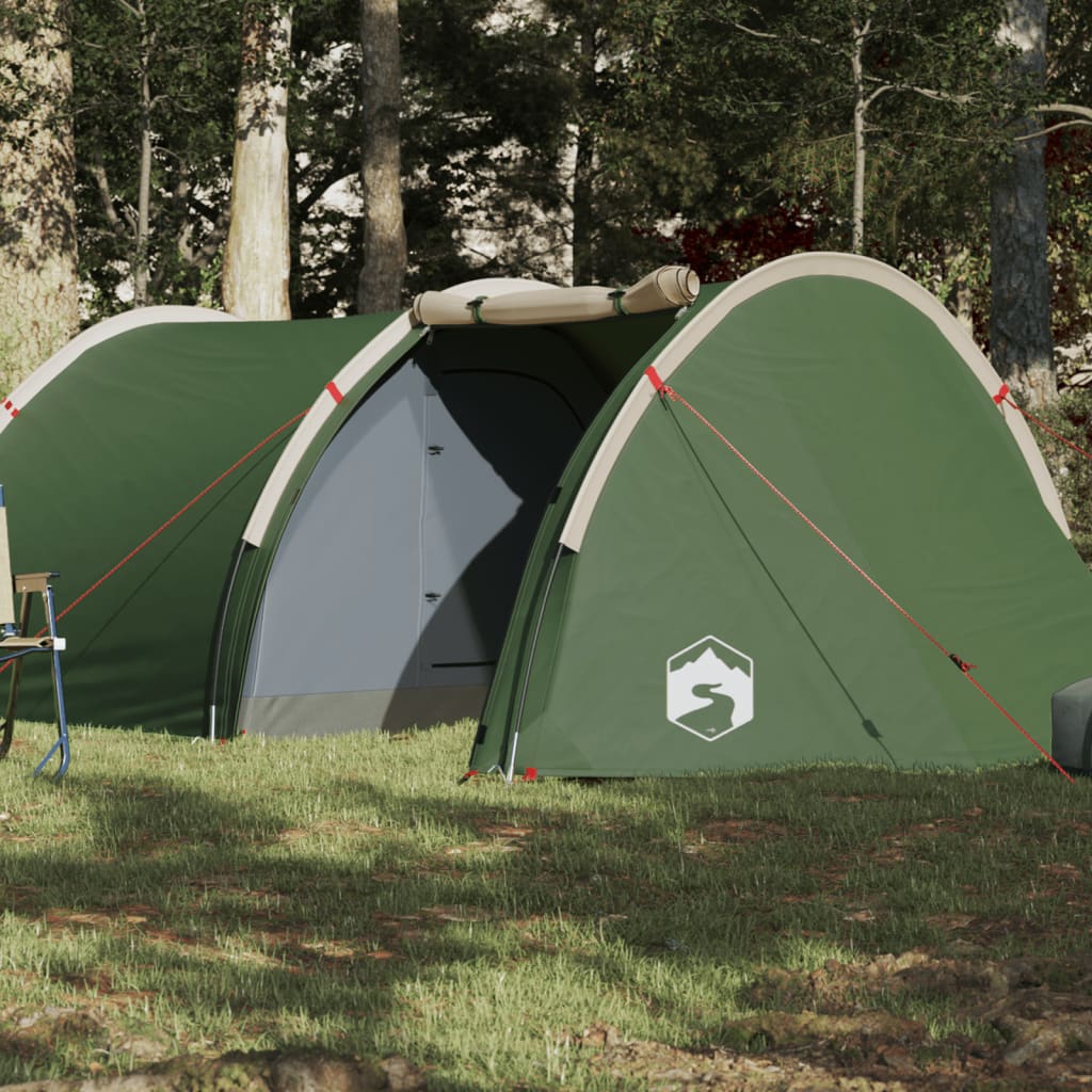 4-personers campingtelt vandtæt mørklægningsstof grøn