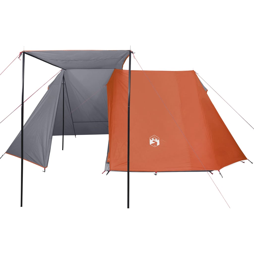 3-personers telt 465x220x170 cm 185T taft grå og orange