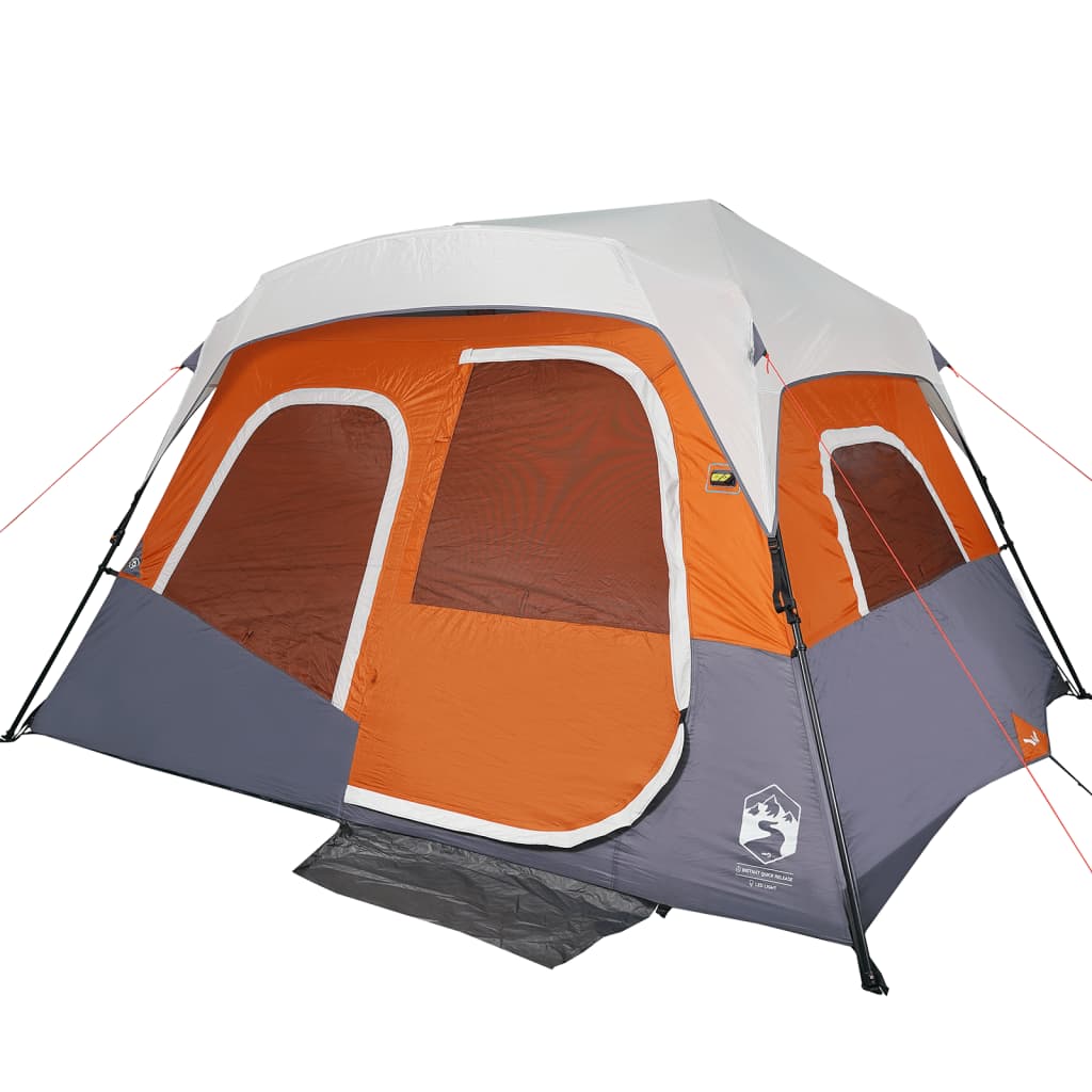 campingtelt m. LED-lys mørklægningsstof grå og orange