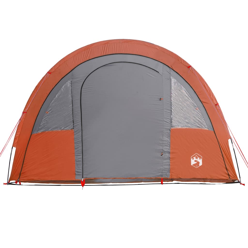 4-personers campingtelt vandtæt mørklægningsstof grå og orange