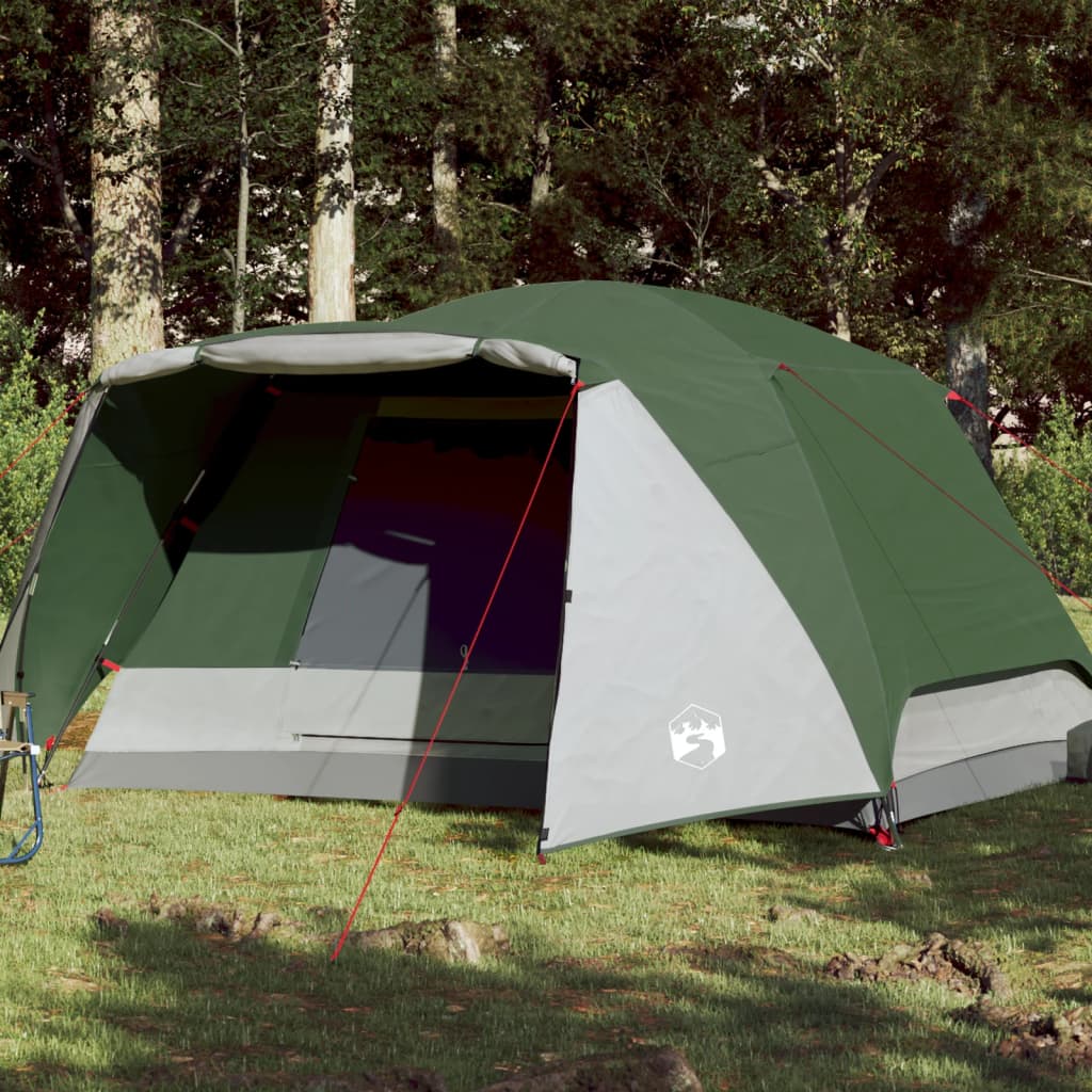 6-personers campingtelt vandtæt mørklægningsstof grøn