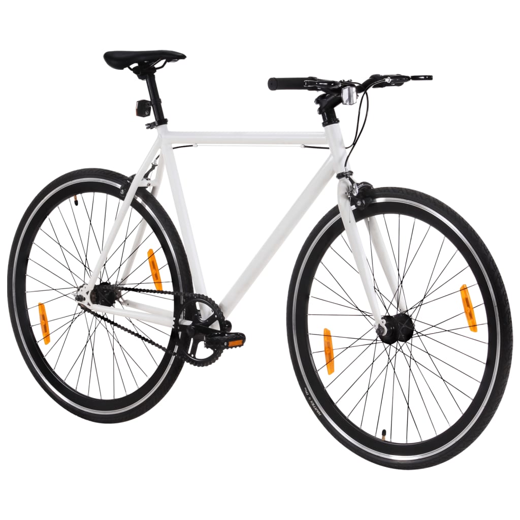 cykel 1 gear 700c 59 cm hvid og sort