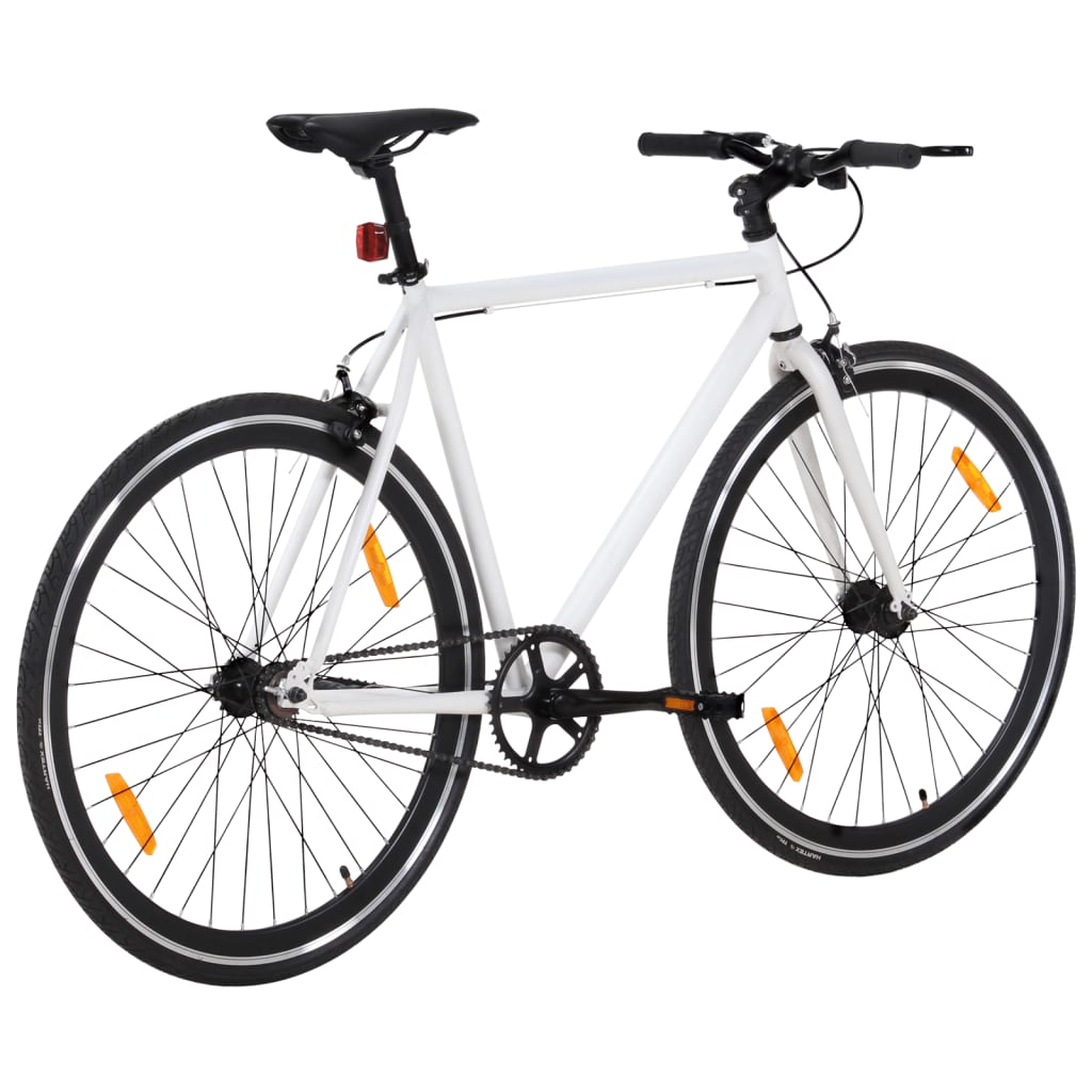 cykel 1 gear 700c 59 cm hvid og sort