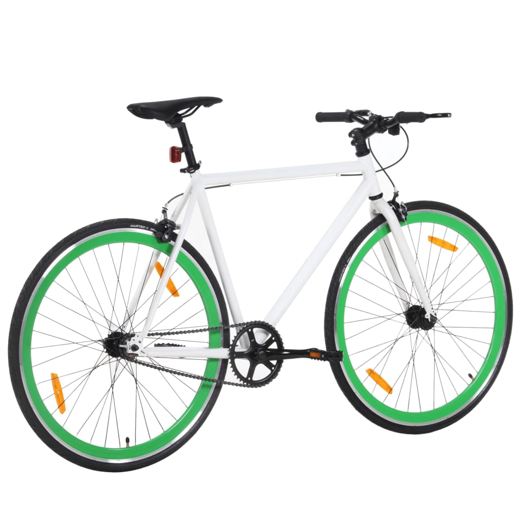 cykel 1 gear 700c 55 cm hvid og grøn