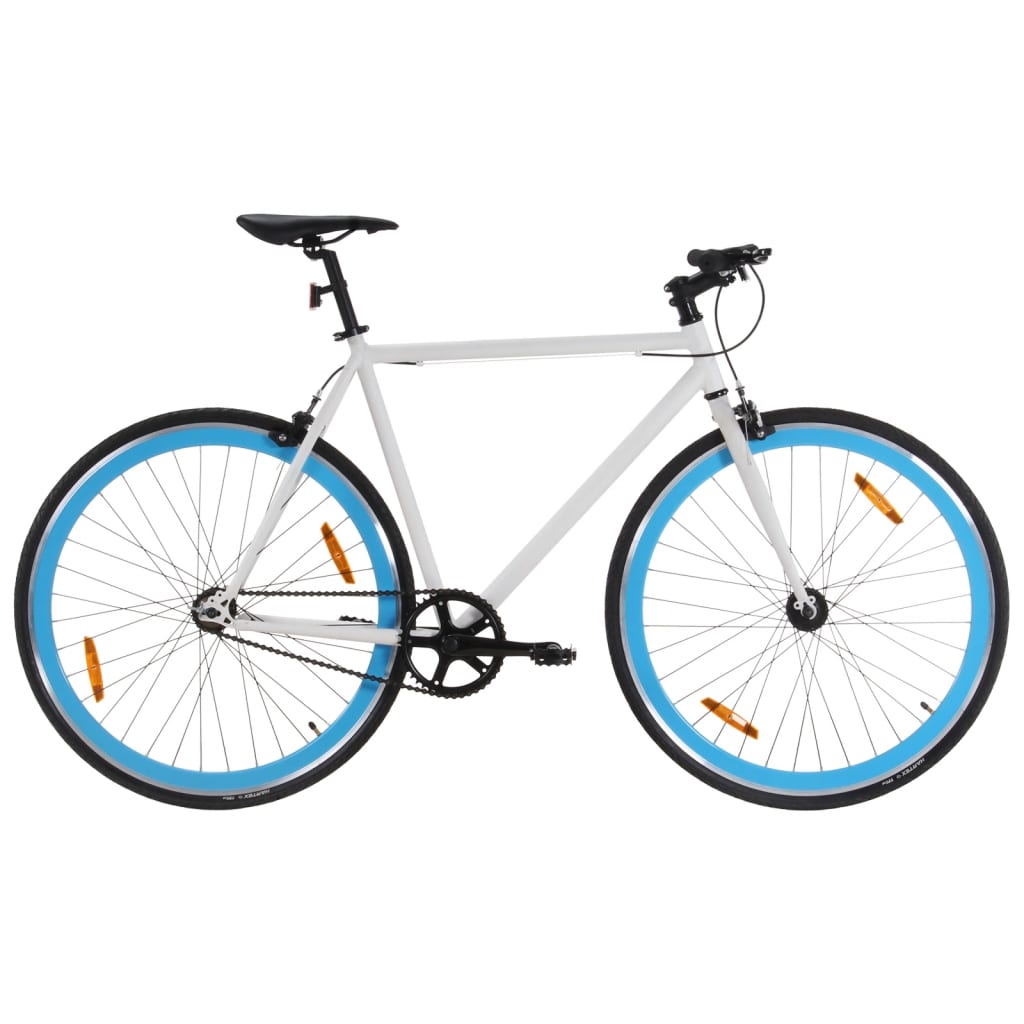 cykel 1 gear 700c 55 cm hvid og blå