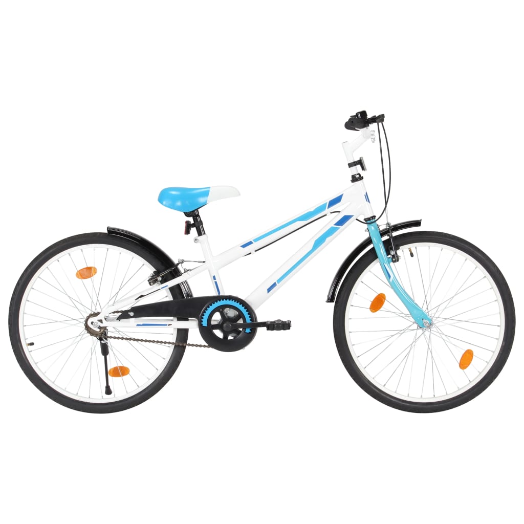 børnecykel 18 tommer blå og hvid