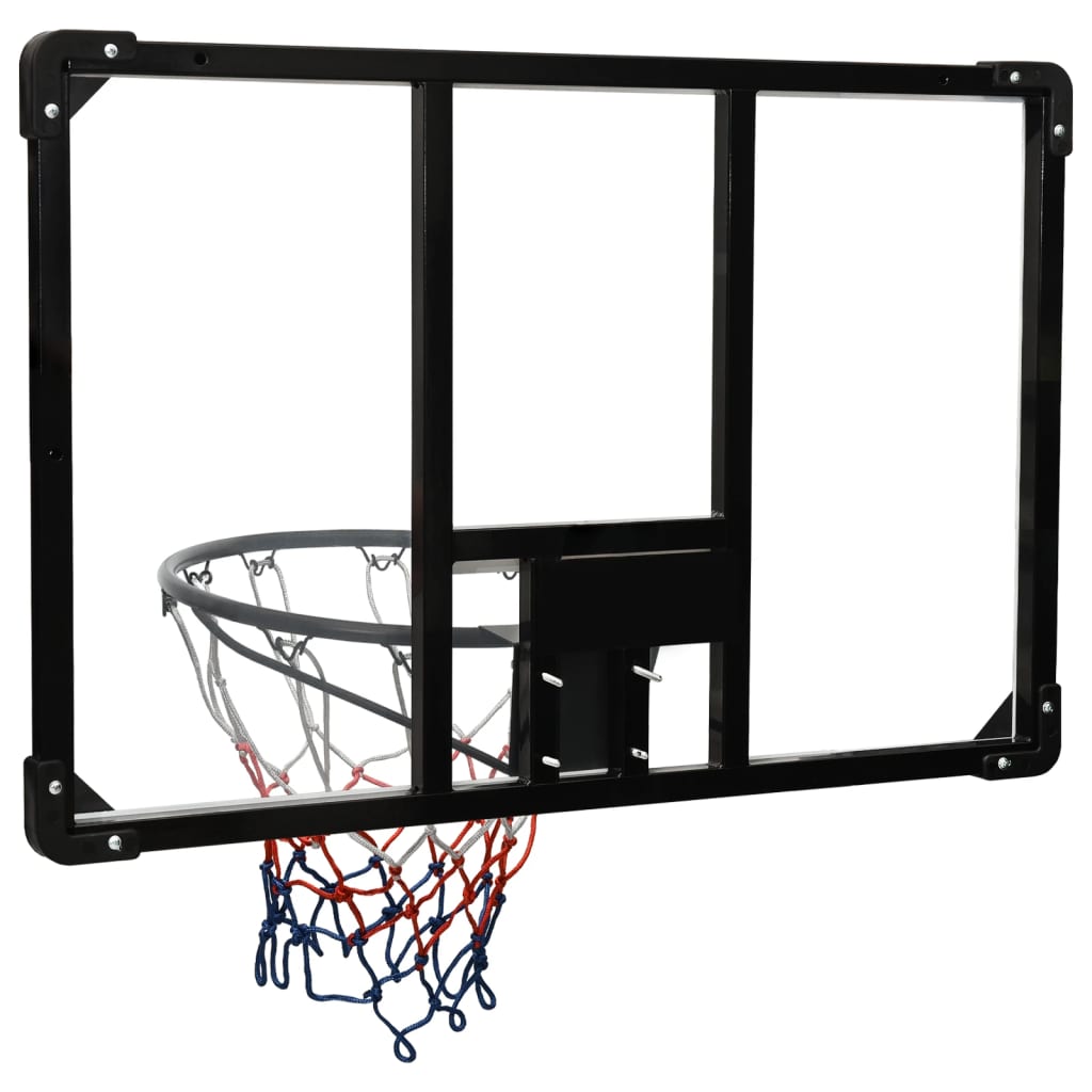 basketballkurv med plade 90x60x2,5 cm polycarbonat transparent