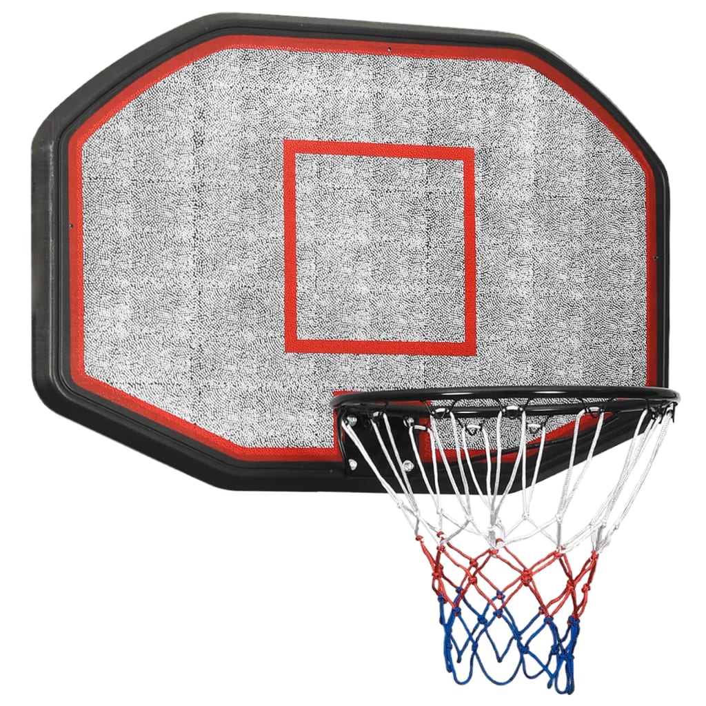 basketballkurv med plade 71x45x2 cm polyethylen sort