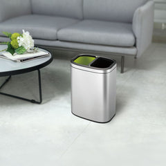 EKO affaldsspand med åben top OLI-Cube 2x20 l mat sølvfarvet