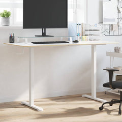 stel til stå-skrivebord (94-135)x60x(70-114) cm stål hvid