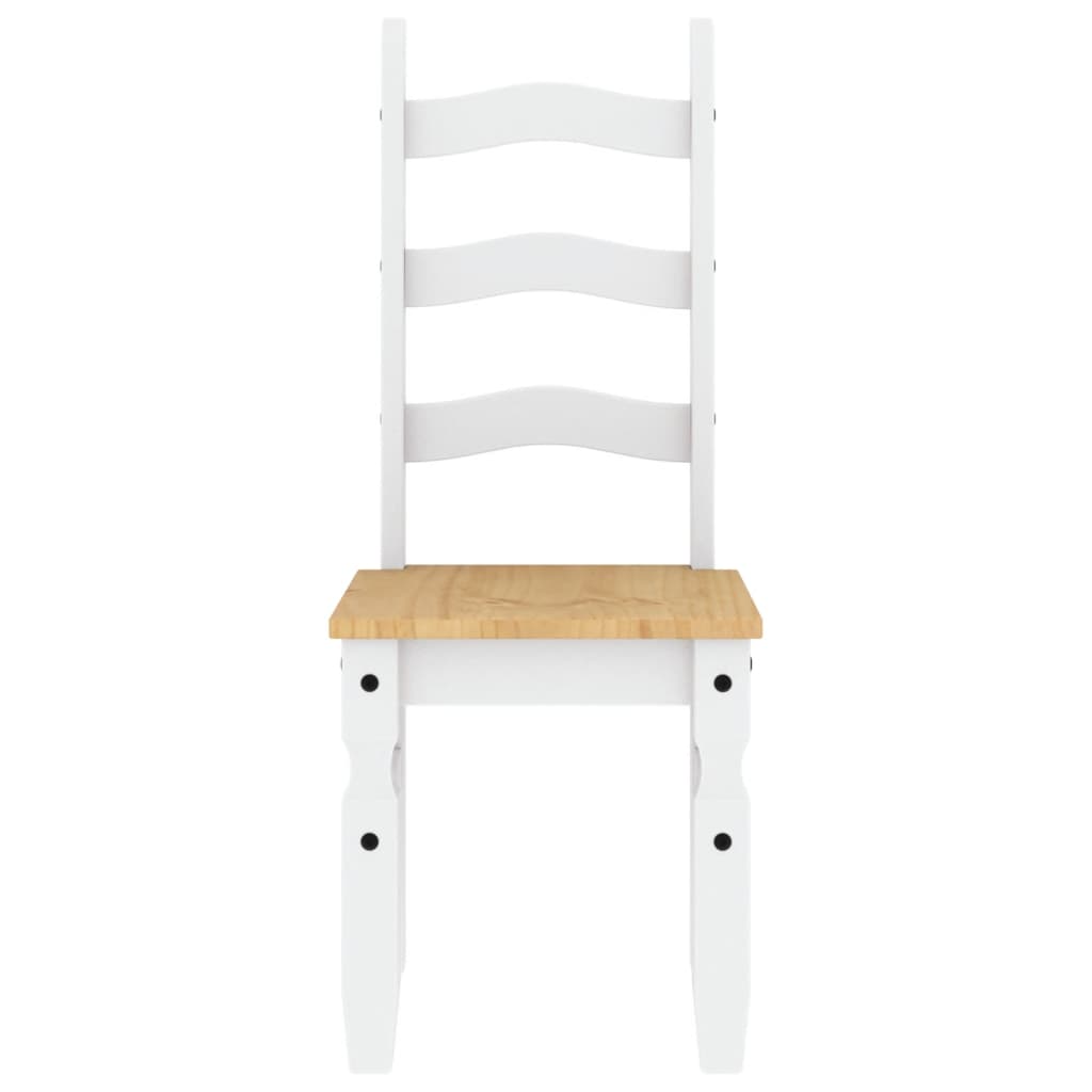 spisebordsstole 2 stk. Corona 42x47x107 cm massivt fyr hvid