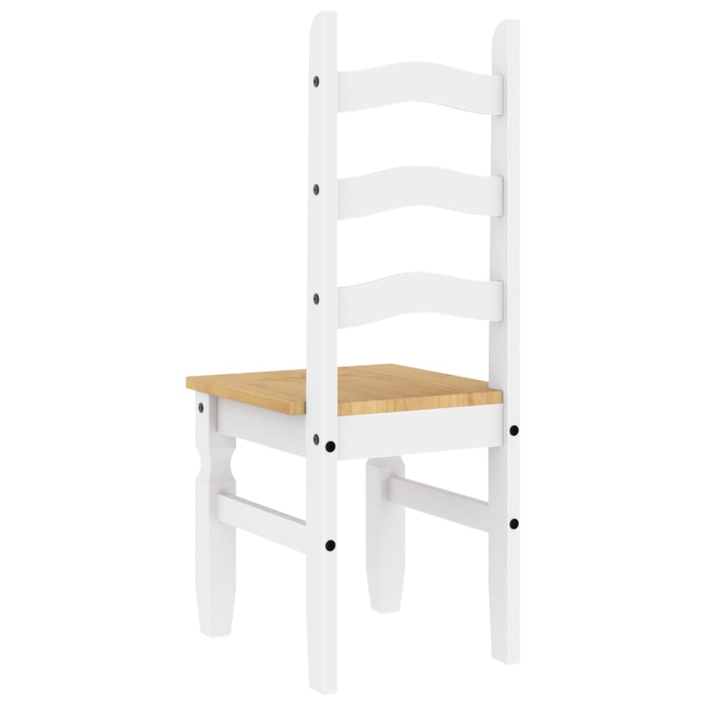spisebordsstole 2 stk. Corona 42x47x107 cm massivt fyr hvid