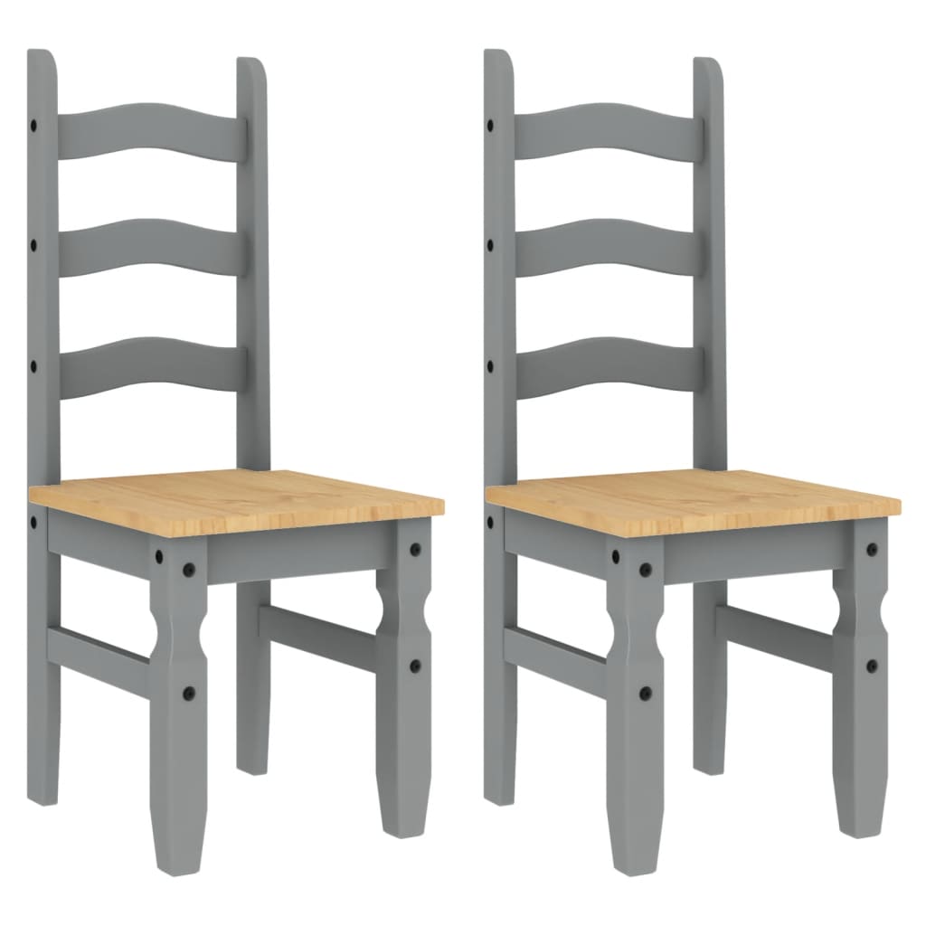 spisebordsstole 2 stk. Corona 42x47x107 cm massivt fyrretræ grå