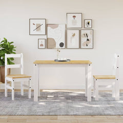 spisebordsstole 2 stk. Panama 40x46x90 cm massivt fyrretræ hvid