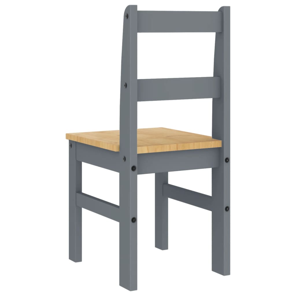 spisebordsstole 2 stk. Panama 40x46x90 cm massivt fyrretræ grå