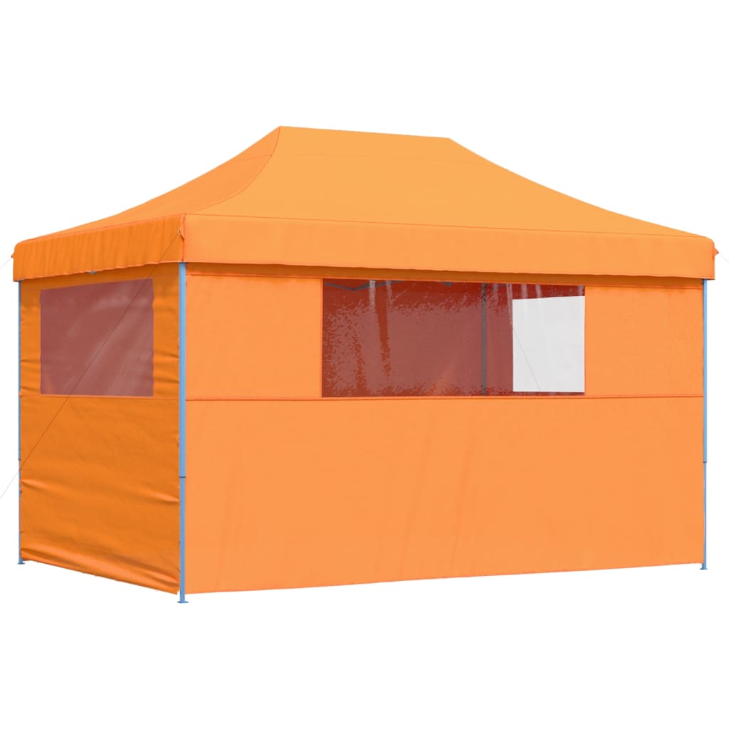 foldbart pop-up festtelt med 4 sidevægge orange