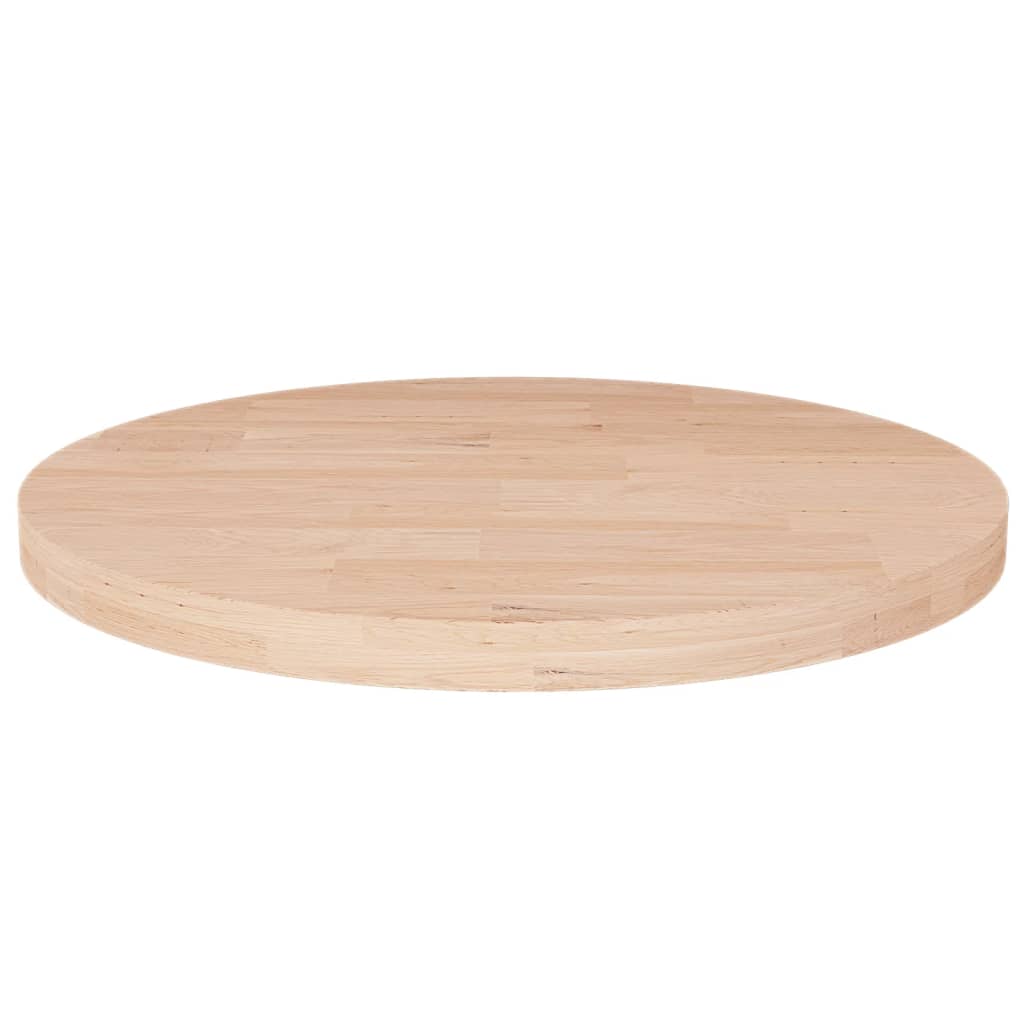 rund bordplade Ø50x1,5 cm behandlet massivt egetræ mørkebrun