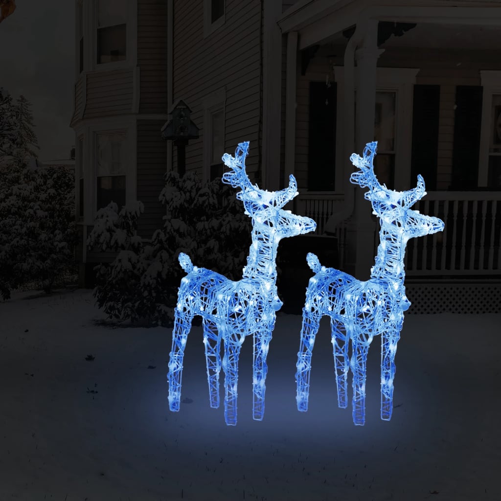 julerensdyr 4 stk. 160 LED'er akryl flerfarvet lys