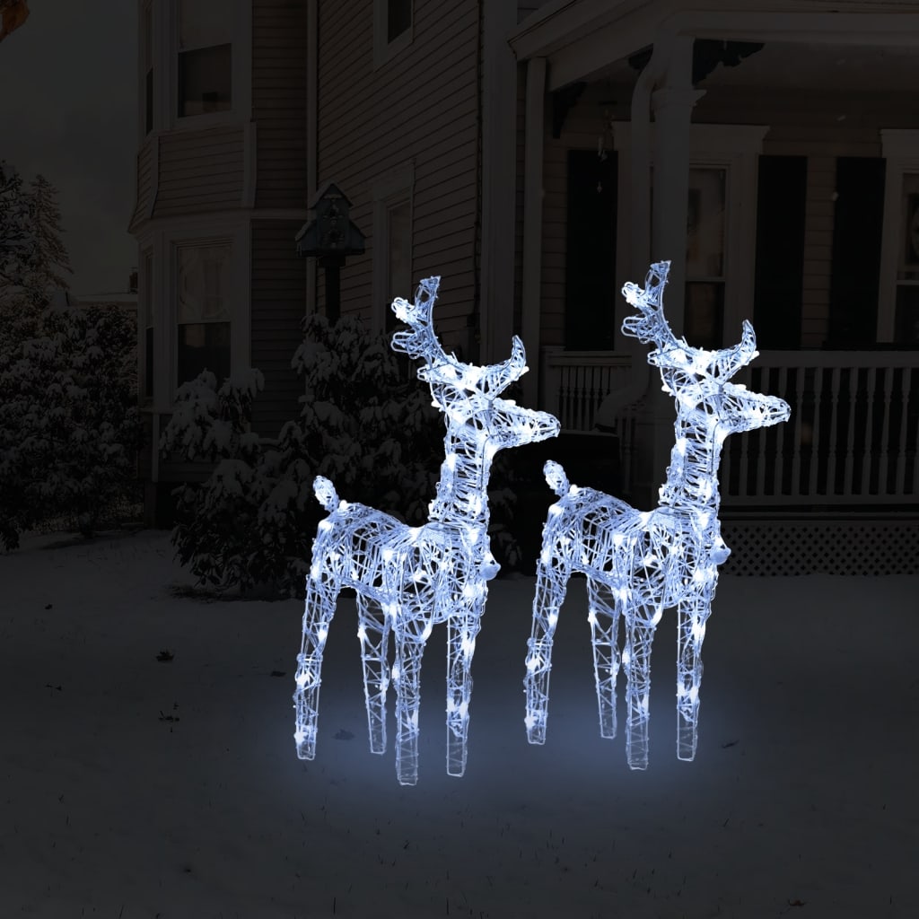 julerensdyr 4 stk. 160 LED'er akryl flerfarvet lys