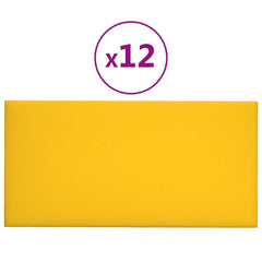 vægpaneler 12 stk. 60x30 cm 2,16 m² fløjl gul