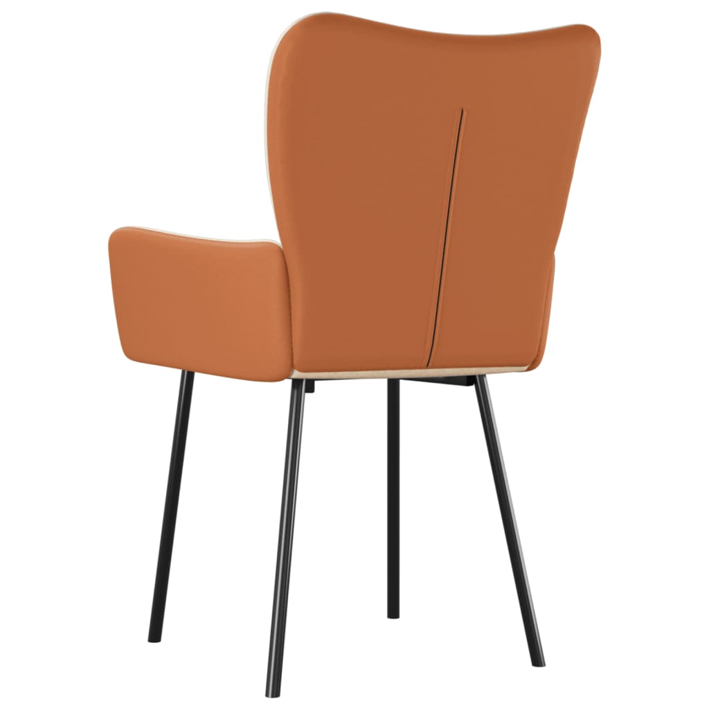 spisebordsstole 2 stk. stof og kunstlæder cremefarvet