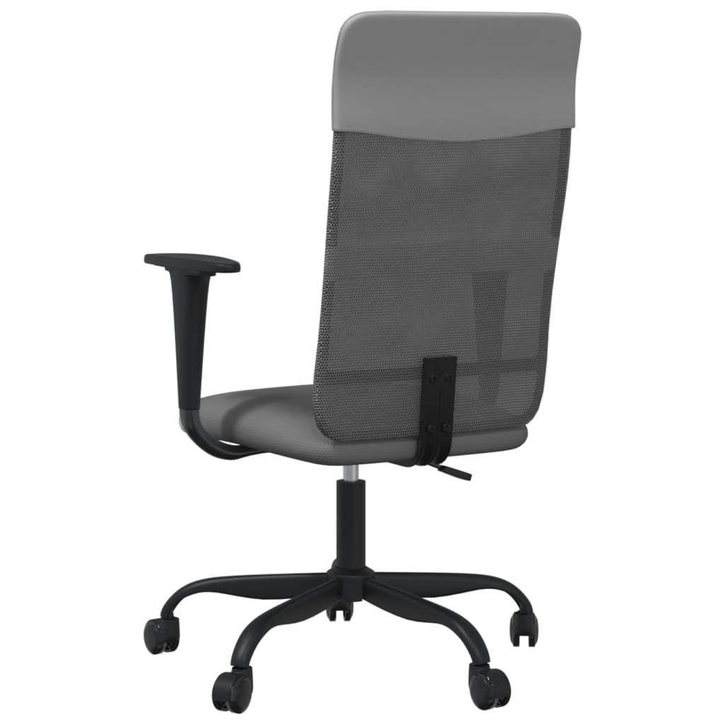 kontorstol med justerbar højde meshstof og kunstlæder grå
