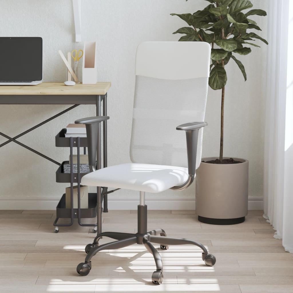 kontorstol med justerbar højde meshstof og kunstlæder grå