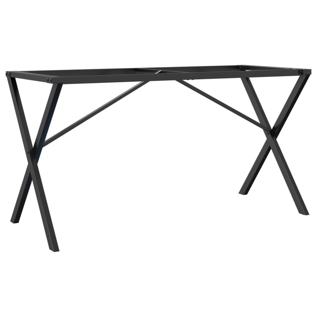 bordben til spisebord 140x60x73 cm X-stel støbejern
