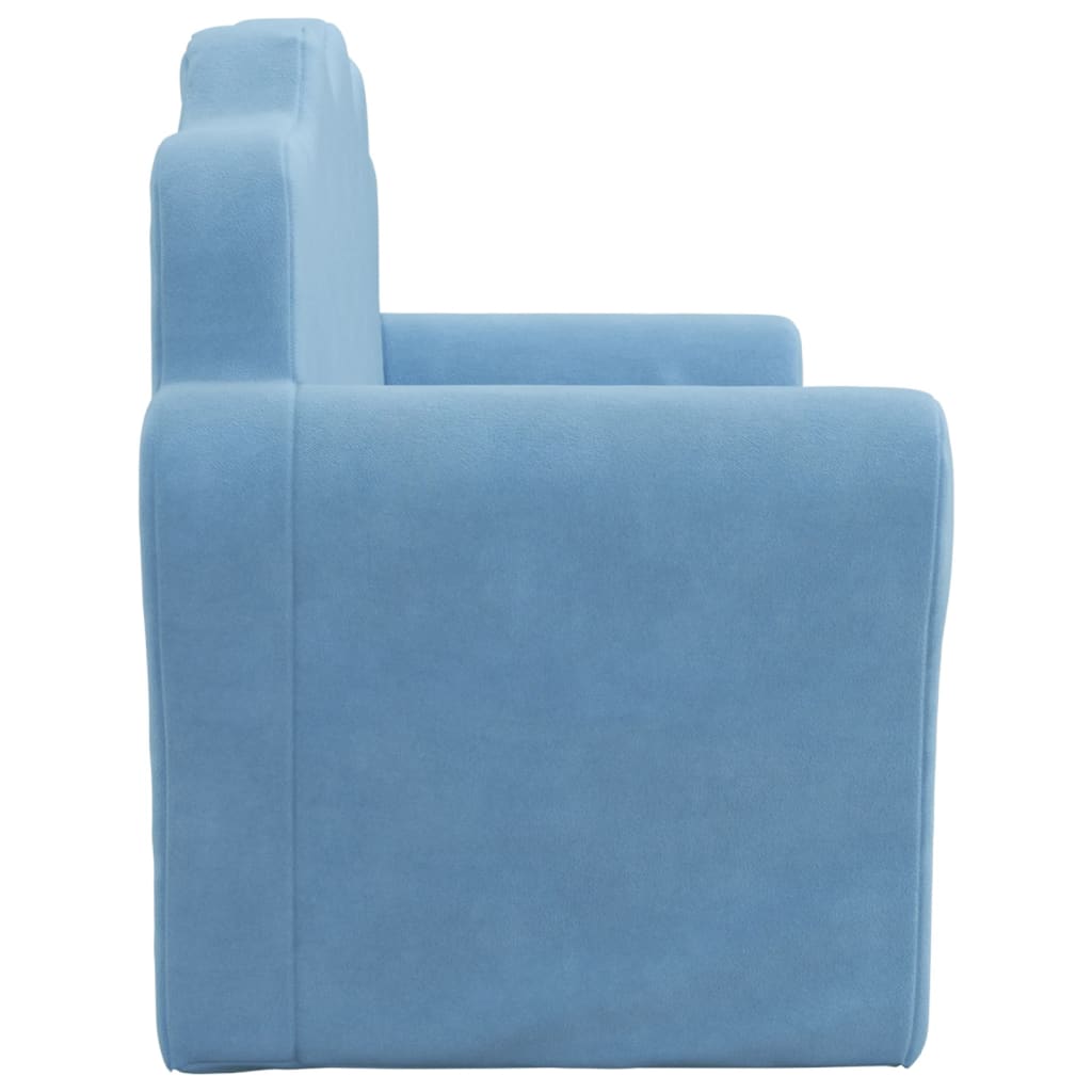 2-personers sofa blødt plys blå