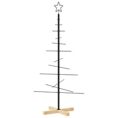 juletræ med træbund 120 cm metal sort