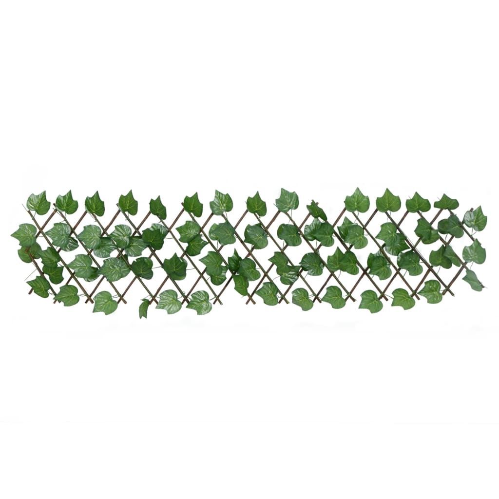espalier med kunstige vinblade 180x20 cm udvidelig grøn