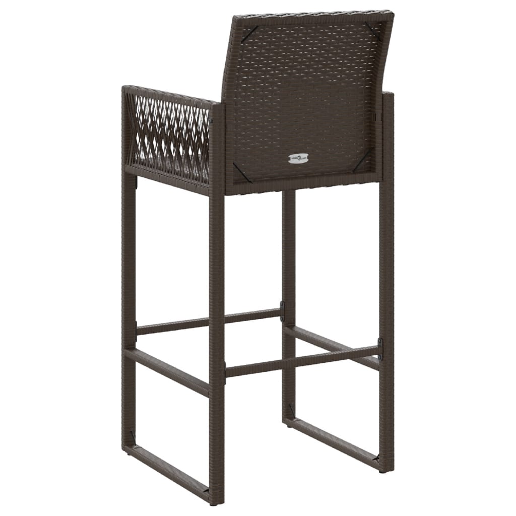 udendørs barstole 2 stk. polyrattan brun