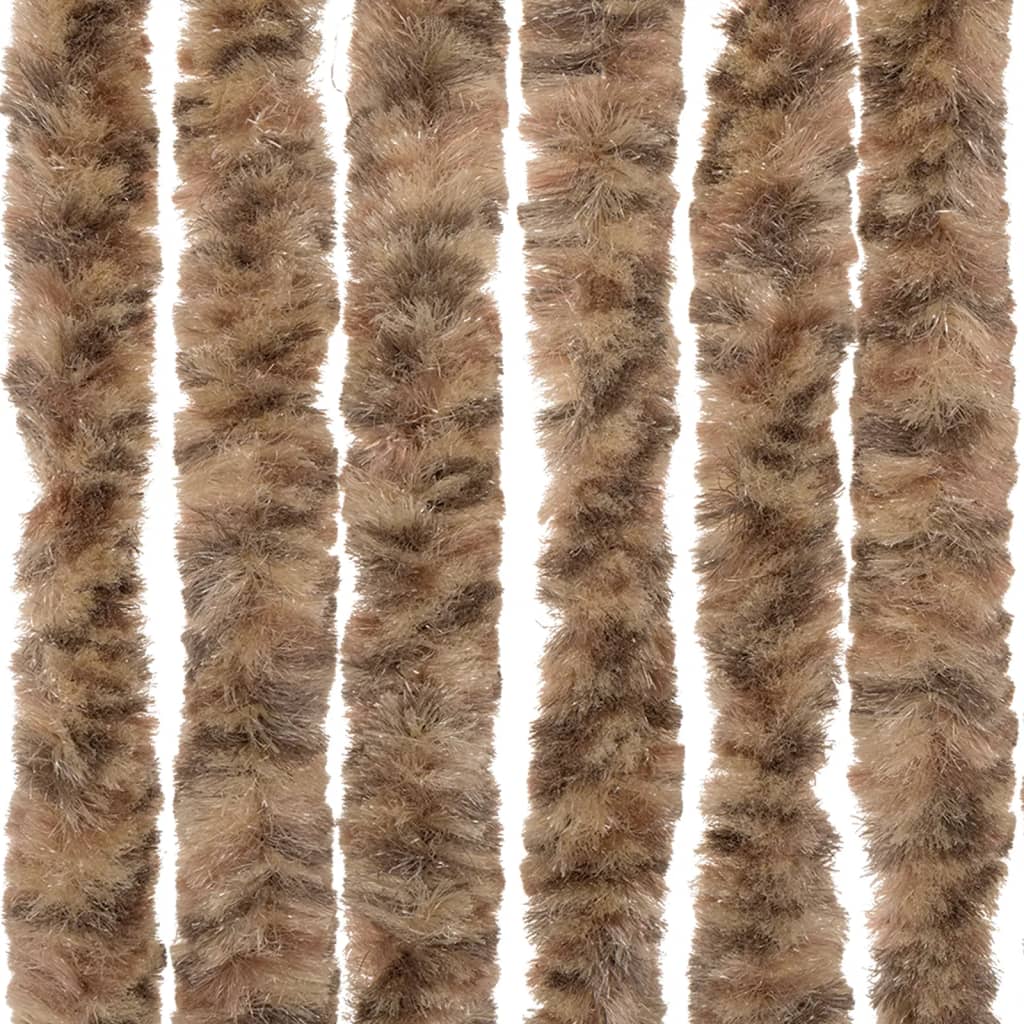 flueforhæng 56x185 cm chenille beige og mørkebrun