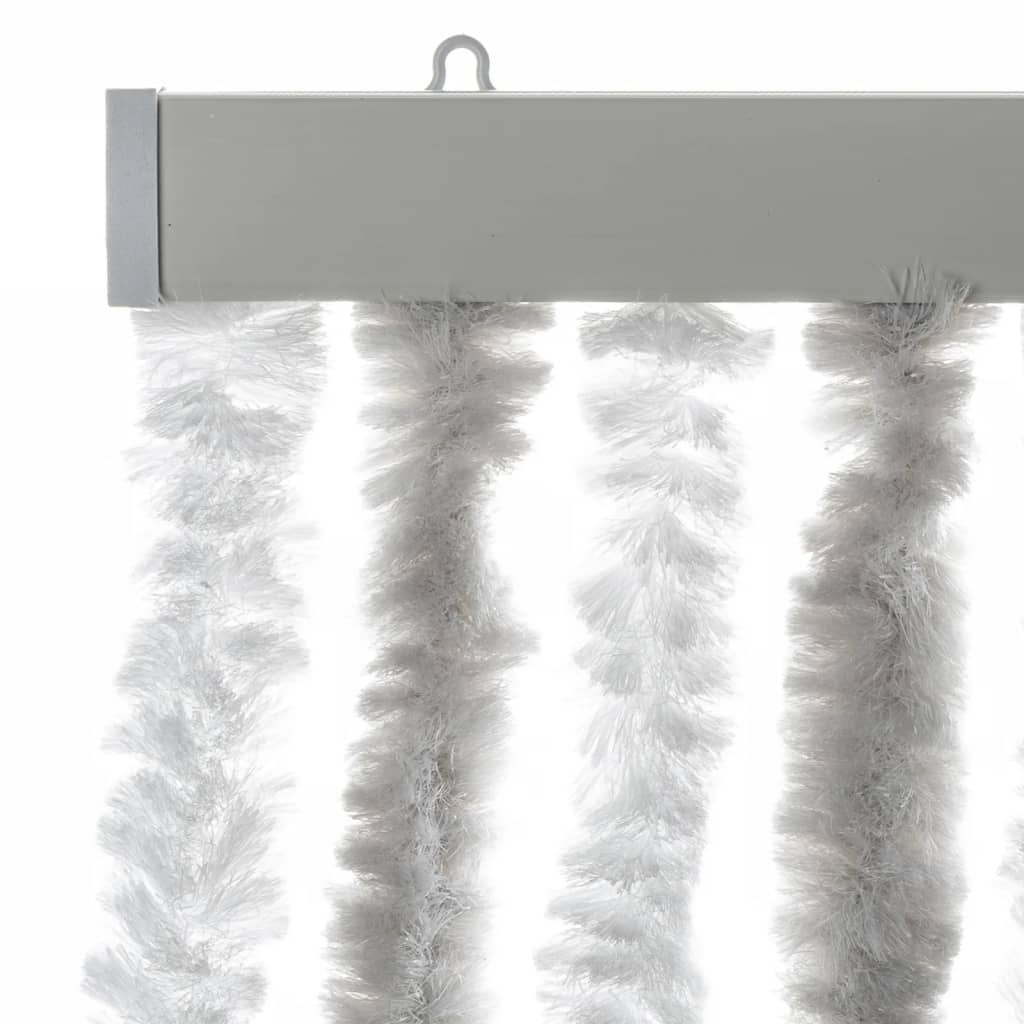 flueforhæng 56x185 cm chenille lysegrå og hvid