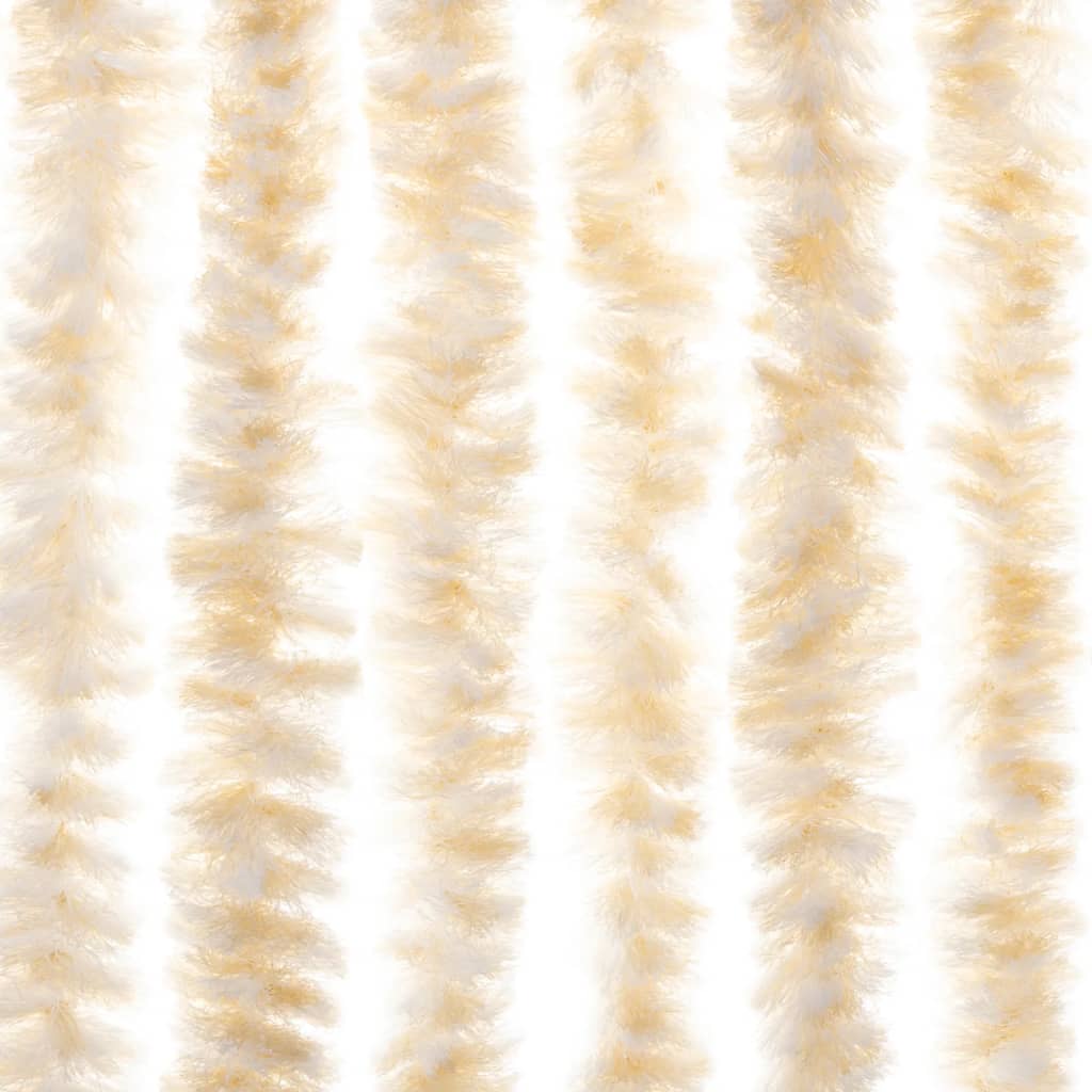 flueforhæng 56x200 cm chenille beige og hvid
