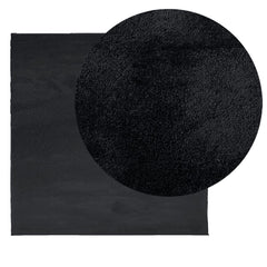 gulvtæppe OVIEDO 160x160 cm kort luv sort