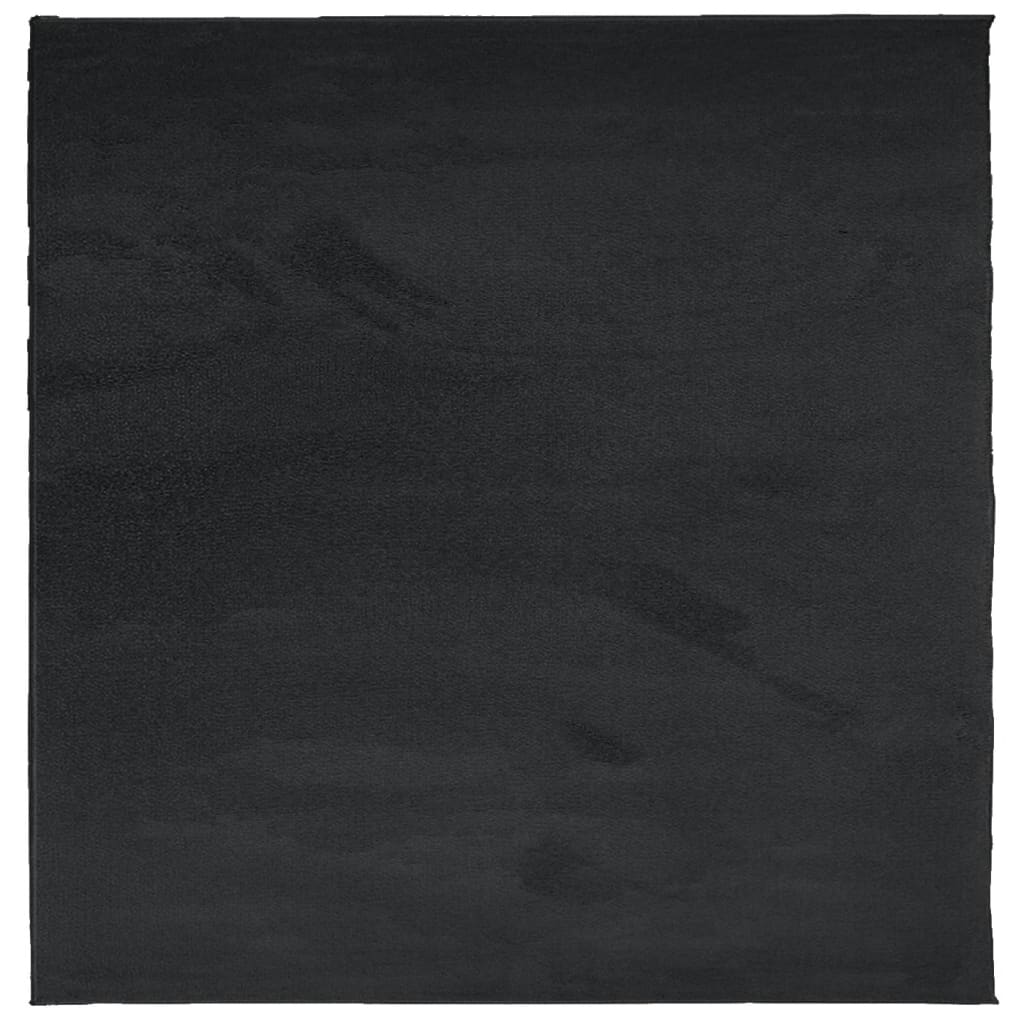 gulvtæppe OVIEDO 160x160 cm kort luv sort