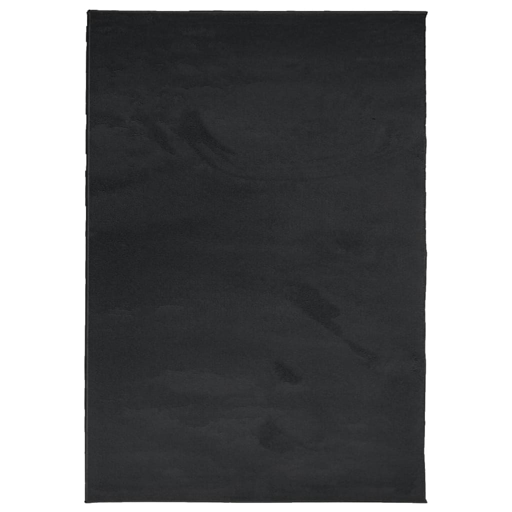 gulvtæppe OVIEDO 160x230 cm kort luv sort