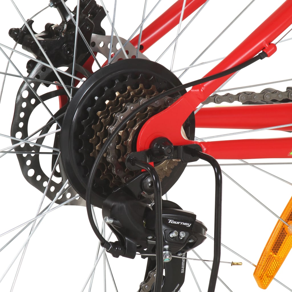 mountainbike 21 gear 26 tommer hjul 36 cm rød