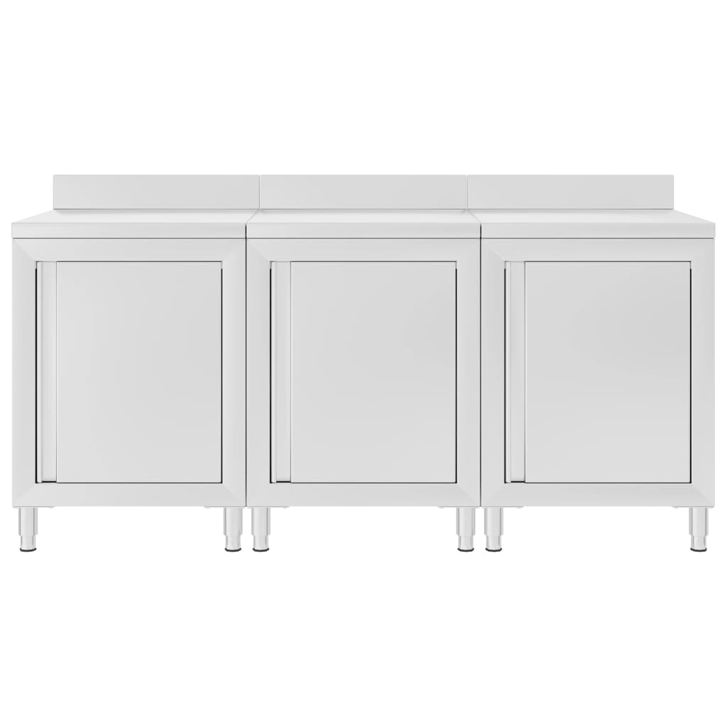 kommercielt køkkenbord med skab 180x60x96 cm rustfrit stål